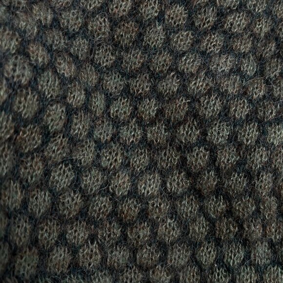 Vintage Wool Honeycomb Knit Oversized Slouchy Fit Sweater Vest Cardigan Handmade - Picture 5 of 6